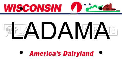 LADAMA Wisconsin License Plate
