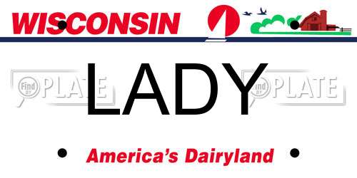 LADY Wisconsin License Plate