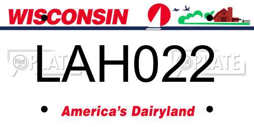 LAH022 Wisconsin License Plate