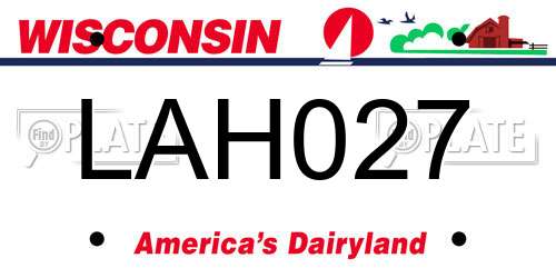 LAH027 Wisconsin License Plate