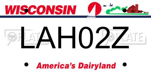 LAH02Z Wisconsin License Plate