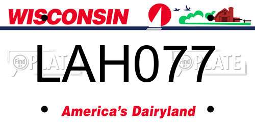 LAH077 Wisconsin License Plate