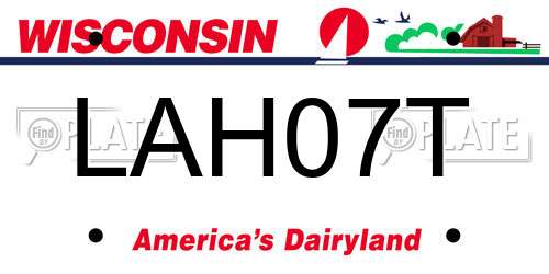 LAH07T Wisconsin License Plate