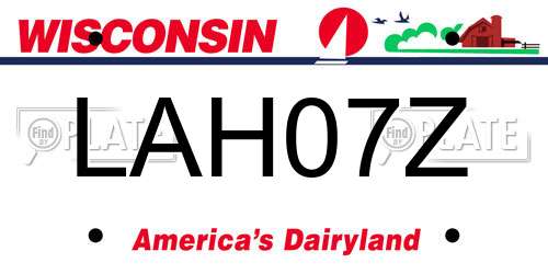 LAH07Z Wisconsin License Plate