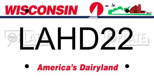 LAHD22 Wisconsin License Plate