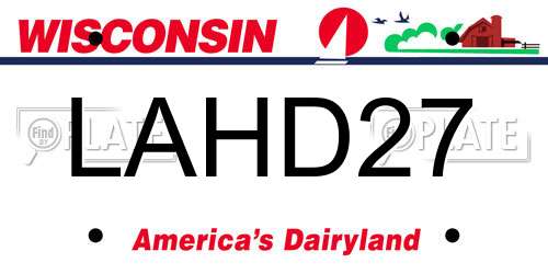 LAHD27 Wisconsin License Plate
