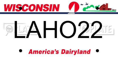 LAHO22 Wisconsin License Plate