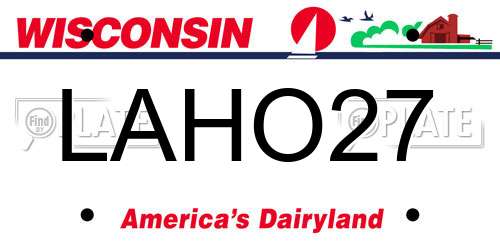 LAHO27 Wisconsin License Plate