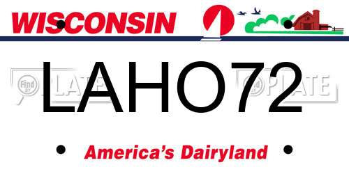 LAHO72 Wisconsin License Plate