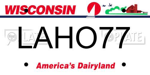 LAHO77 Wisconsin License Plate