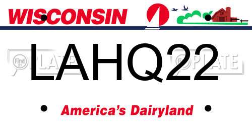 LAHQ22 Wisconsin License Plate