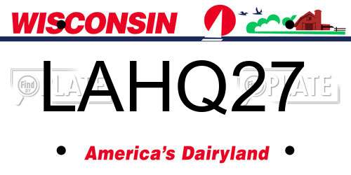 LAHQ27 Wisconsin License Plate