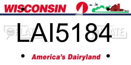 LAI5184 Wisconsin License Plate
