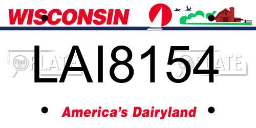 LAI8154 Wisconsin License Plate