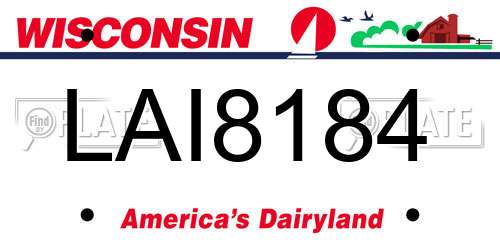LAI8184 Wisconsin License Plate