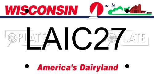 LAIC27 Wisconsin License Plate