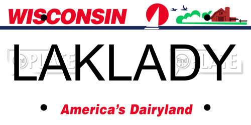 LAKLADY Wisconsin License Plate