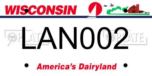 LAN002 Wisconsin License Plate