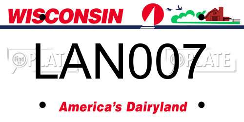 LAN007 Wisconsin License Plate