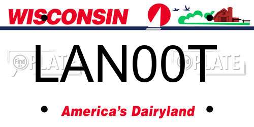 LAN00T Wisconsin License Plate