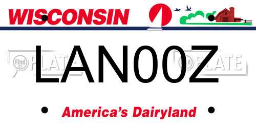 LAN00Z Wisconsin License Plate