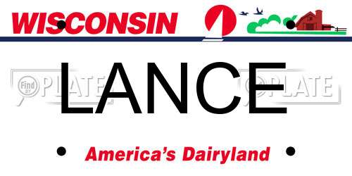 LANCE Wisconsin License Plate