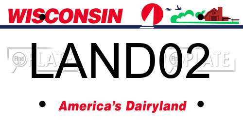 LAND02 Wisconsin License Plate