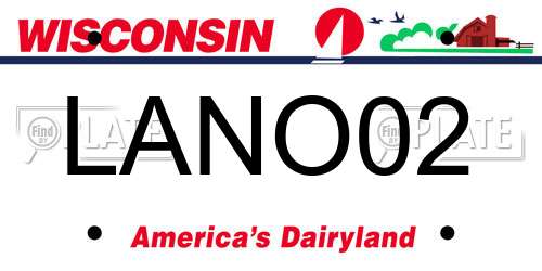 LANO02 Wisconsin License Plate