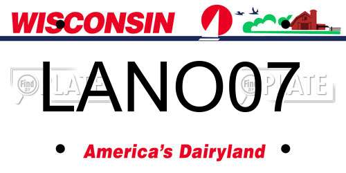 LANO07 Wisconsin License Plate