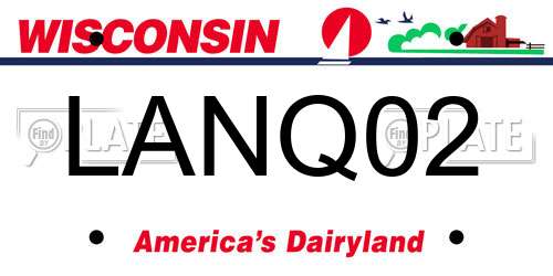 LANQ02 Wisconsin License Plate