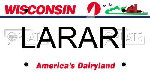 LARARI Wisconsin License Plate