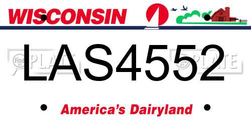 LAS4552 Wisconsin License Plate