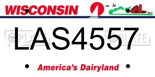 LAS4557 Wisconsin License Plate
