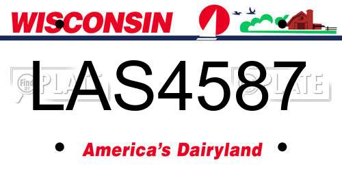 LAS4587 Wisconsin License Plate