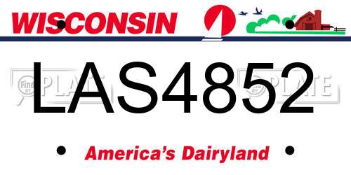 LAS4852 Wisconsin License Plate
