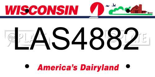 LAS4882 Wisconsin License Plate