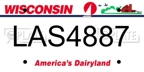 LAS4887 Wisconsin License Plate