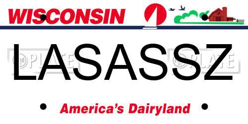 LASASSZ Wisconsin License Plate