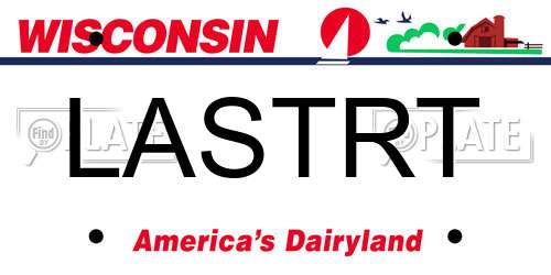 LASTRT Wisconsin License Plate