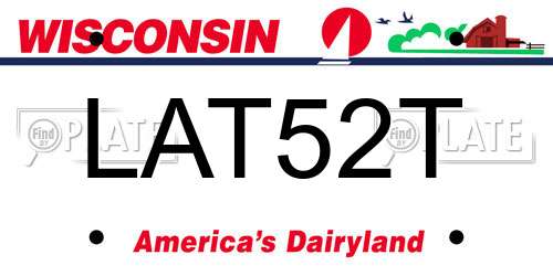 LAT52T Wisconsin License Plate