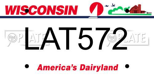 LAT572 Wisconsin License Plate