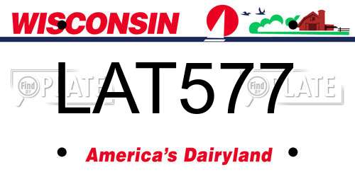 LAT577 Wisconsin License Plate