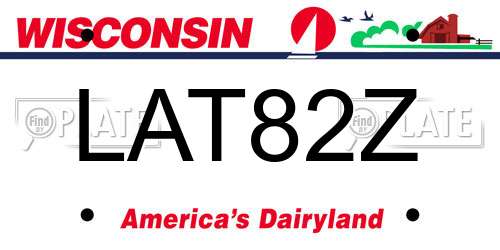 LAT82Z Wisconsin License Plate