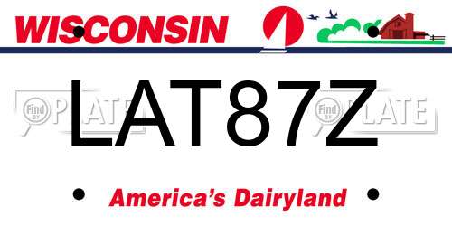 LAT87Z Wisconsin License Plate