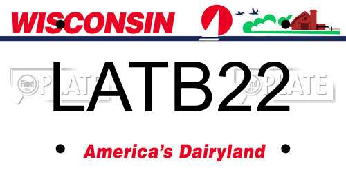 LATB22 Wisconsin License Plate
