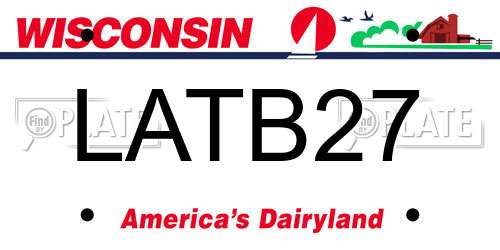 LATB27 Wisconsin License Plate