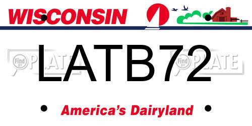 LATB72 Wisconsin License Plate