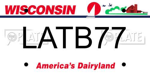 LATB77 Wisconsin License Plate
