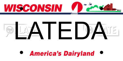LATEDA Wisconsin License Plate