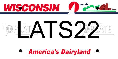 LATS22 Wisconsin License Plate